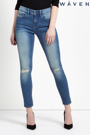 Waven Super Skinny Jean With Rip And Repair Detail On Knees